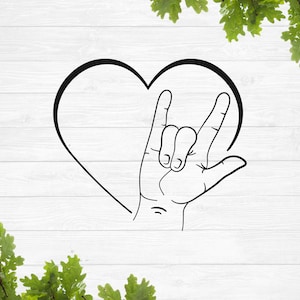 Love hand sign svg, I love you svg, Sign language svg, American Sign Language svg
