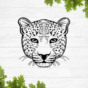 Leopard head svg, Leopard face svg