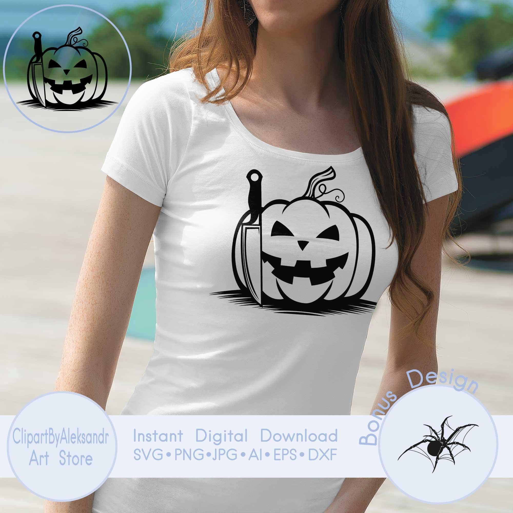 Halloween Pumpkin Svg, Scary Pumpkin Knife Svg, Funny Jack-o