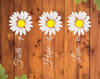 SVG, faith hope love daisy svg, daisy flower svg, simple daisy svg, daisy silhouette svg, sublimation design files, vinyl stencil, png