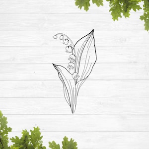 Maiglöckchen svg, Geburtsblume svg , Wildblumen svg