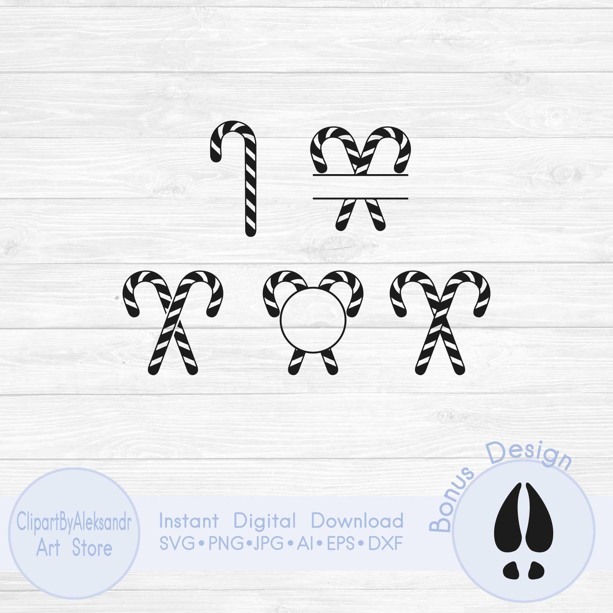 Candy Cane Svg, Christmas Candy Svg, Candy Monogram Svg, Holiday Candy ...