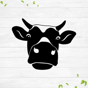 Koeienkop svg bestand voor cricut Koe gezicht svg ontwerp Leuke vaars svg Gekke vaars svg Grappige koe svg Koe neus svg