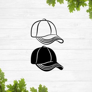 Op de afbeelding: Twee baseballpetten, een zwarte en een witte, met een gebogen klep en een enkel stikseldetail op de kroon.
