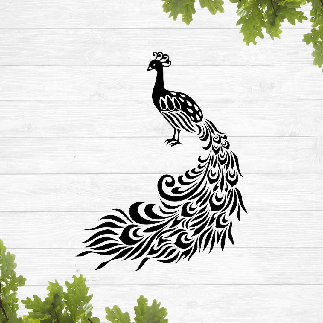 Peacock Svg, Peacock Mandala Svg, Bird Svg, Cut Files, Silhouette Cut