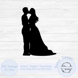 Bride and groom svg, Wedding svg, Love svg, Married couple silhouette, Engagement svg, Husband wife svg