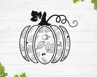 Fall pumpkin svg, Floral pumpkin svg, Fancy pumpkin svg, Thanksgiving svg, Cute pumpkin svg, Fall decor