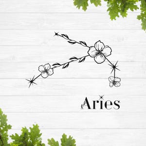 Ram sterrenbeeld svg, bloemen dierenriem svg, sterrenbeeld svg, sterrenbeeld sterrenbeeld svg, astrologie svg, horoscoop svg