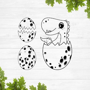 Huevo de dinosaurio svg, dinosaurio niño svg, dinosaurio bebé svg