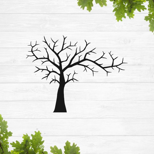 Tree without leaves svg, Autumn tree svg, Bare tree svg, Tree silhouette svg, Winter tree svg