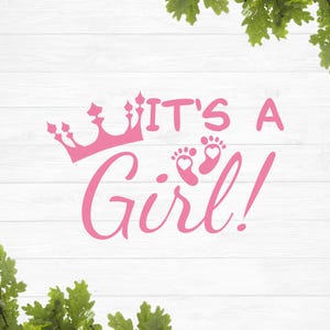 It&#39;s a Girl! svg, Baby shower onesie svg design, Baby announcement svg, Gender reveal svg, Baby girl sign, Pregnancy announcement