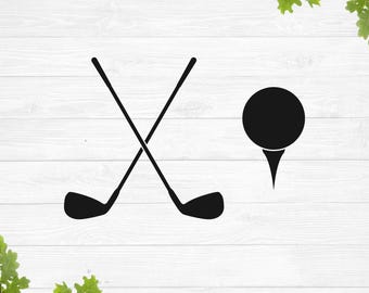 Golf svg, Golf ball svg, Golf dxf, Golf clipart, Golfing svg, Crossed golf clubs svg, Cut file, Svg files for cricut, Silhouette, Vector