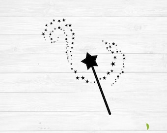 SVG, magic svg, wand svg, fairy wand svg, fairy godmother svg, vinyl stencil, png eps dxf jpg, cricut silhouette