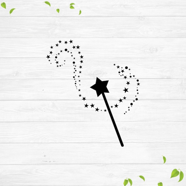 SVG, magic svg, wand svg, fairy wand svg, fairy godmother svg, vinyl stencil, png eps dxf jpg, cricut silhouette