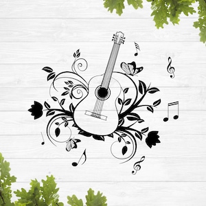 SVG, akoestische gitaar SVG, gitaar overzicht SVG, muziekinstrument SVG, gitaar SVG, muziek SVG, vinyl stencil, gitaar silhouet SVG