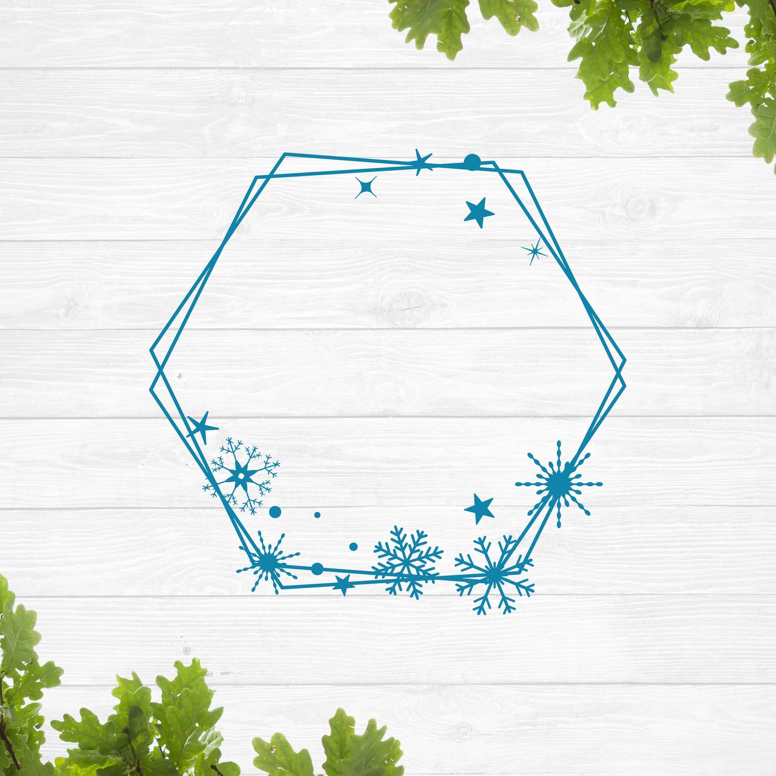 Snowflake Border Svg, Snowflake Frame Svg, Christmas Monogram Border ...