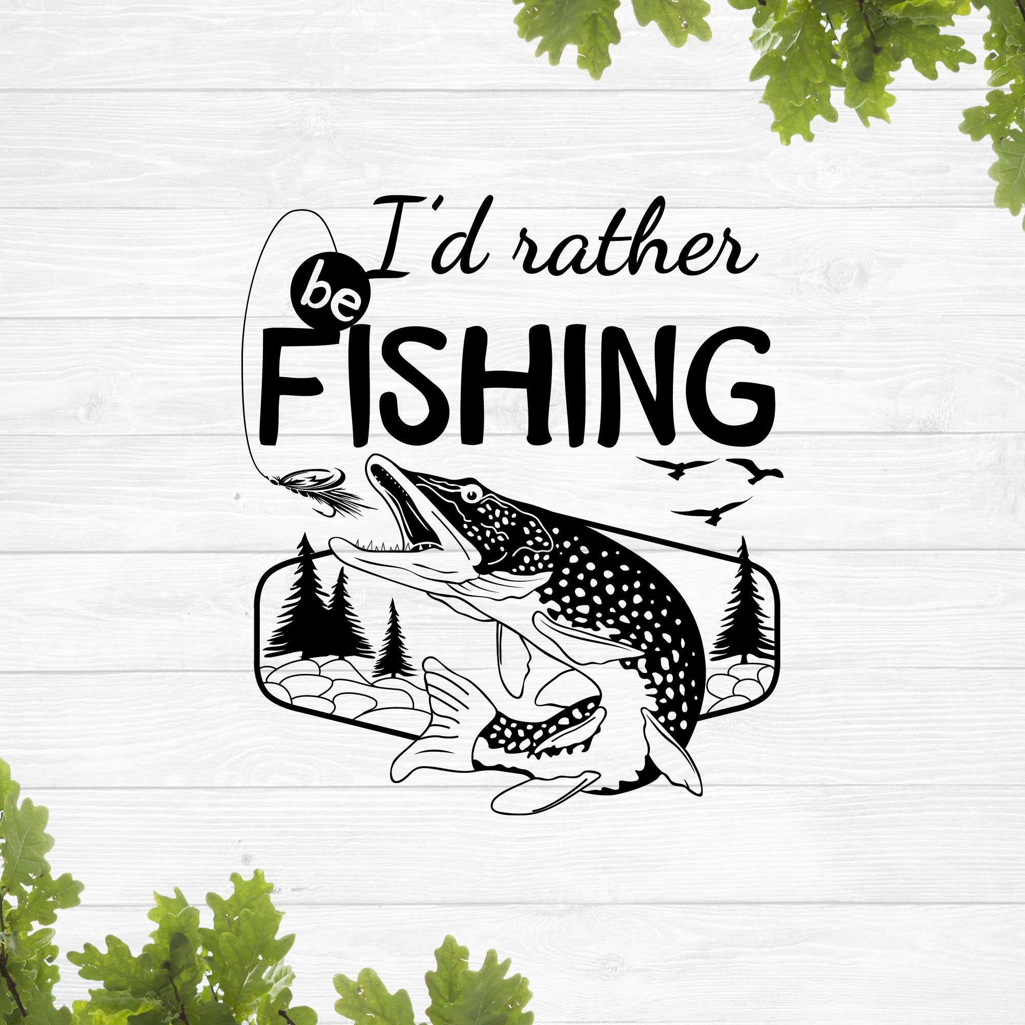 I’d Rather Be Fishing Svg Fish Svg Bass Fishing Svg - Etsy