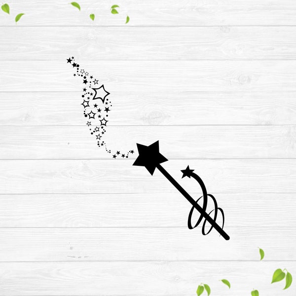 Fairy wand svg, wand svg, magic svg, fairy godmother svg, fairy godmother wand svg, vinyl stencil, practical magic svg, cricut silhouette