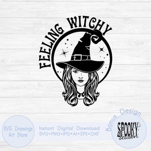 Gefühl witchy svg, Hexe svg, Halloween Hexe svg, Hexenhut svg, Hexe bitte svg, Hexen seien verrückt svg