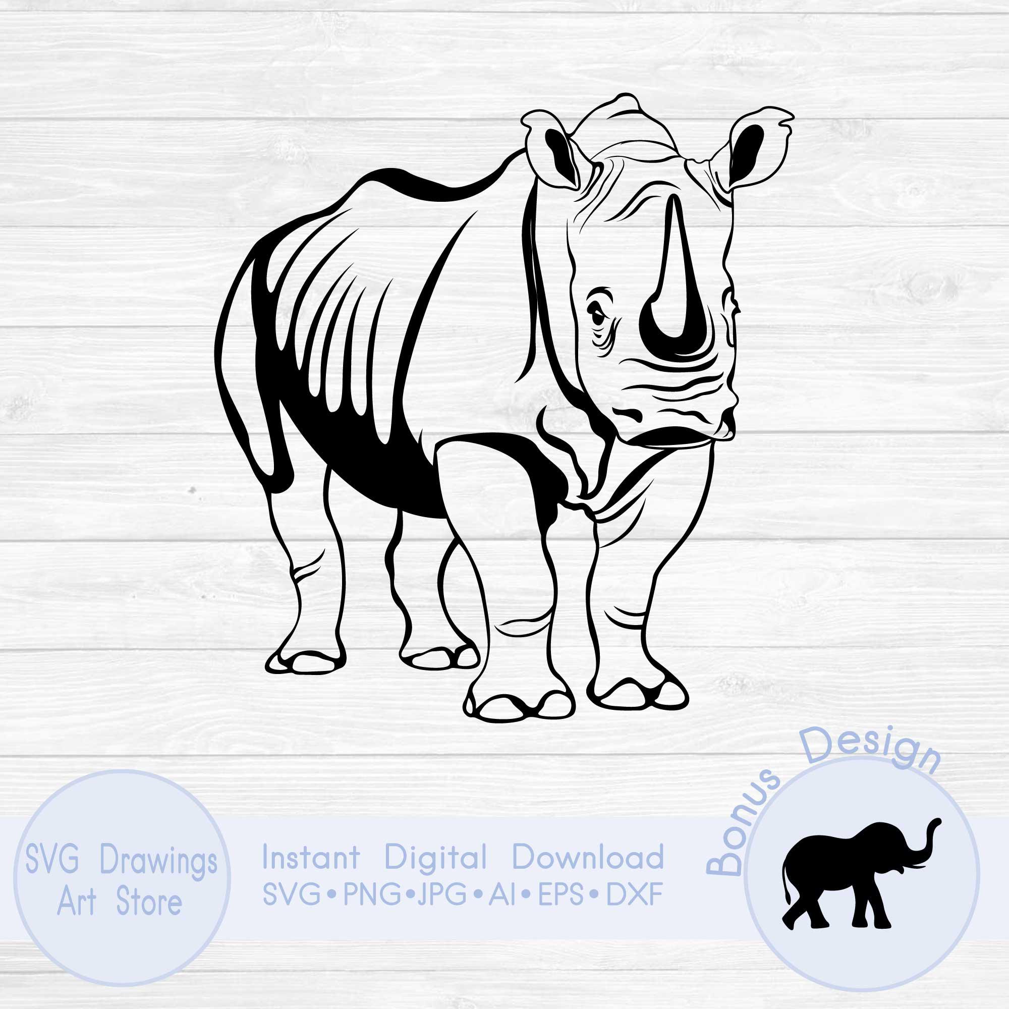 Rhino Outline - Etsy Israel, image size:2000x2000