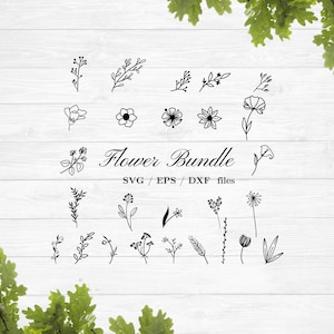 Wildflowers bundle svg, floral svg, flower svg, botanical svg, spring flowers svg