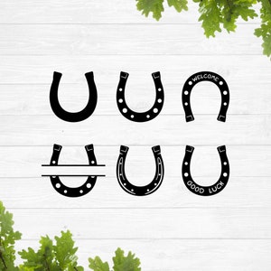 Horseshoes svg, horse shoe svg, silhouette horseshoe svg, horseshoe stencil, horseshoe monogram svg, welcome horseshoe, good luck horseshoe