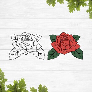 Rose svg, rose flower vector, red rose svg, rose outline svg