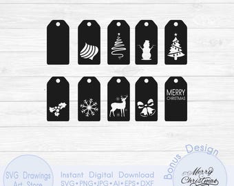 Christmas gift tags svg, Christmas gift label svg, Holiday gift tag svg, Gift tag template