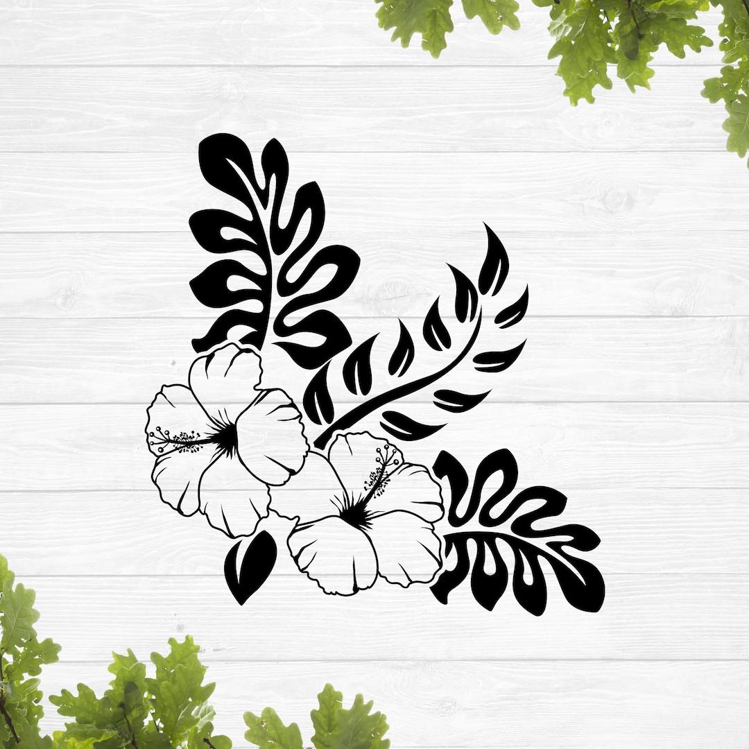 svg-hibiscus-flower-svg-simple-hawaiian-flower-svg-tropical-flowers-svg-hawaiian-leaves-svg-aloha-svg-cricut-silhouette-vinyl-stencil-etsy-canada