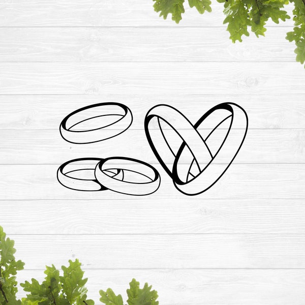 Interlocking wedding rings svg, intertwined wedding rings svg, wedding bands svg