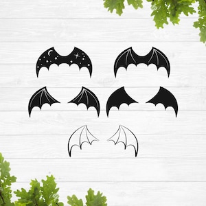 Halloween fladdermusvingar svg, fladdermusvingesamling, klippfil för Cricut | Dekal | Klistermärke