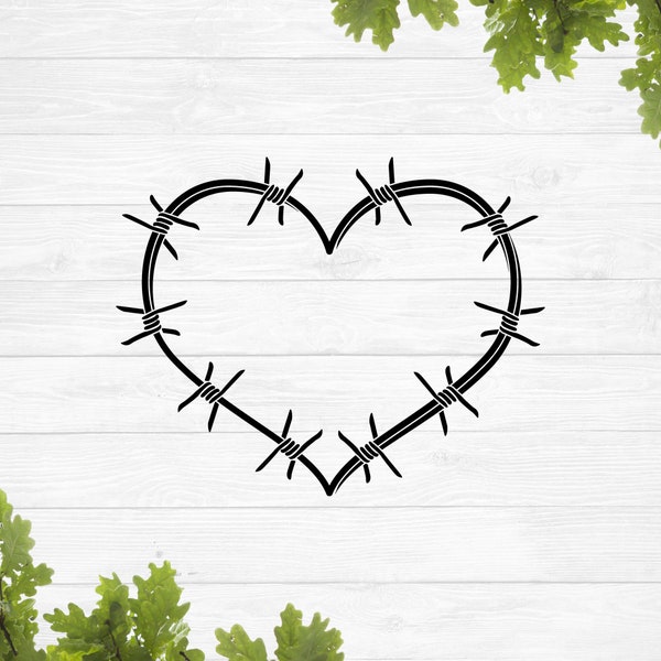 Barbed wire heart svg