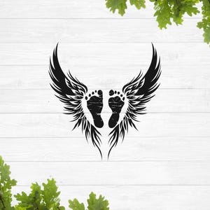 Baby Fußabdrücke mit Engelsflügeln svg, Baby Füße svg, Baby Verlust Erinnerungs svg, Schwangerschaft Verlust svg, Totgeborene svg