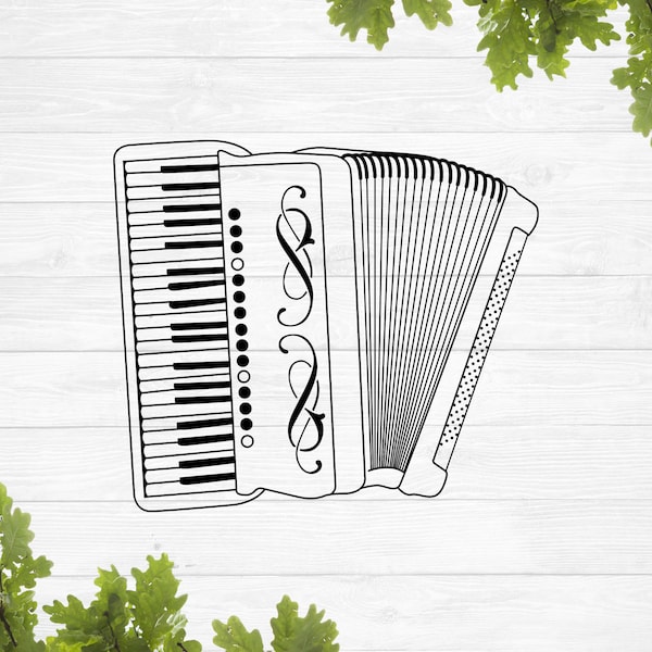 SVG, accordion svg, air accordion svg, music svg, musical instrument svg, vinyl stencil, png eps dxf jpg, cricut silhouette, cameo svg