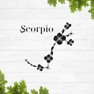 Schorpioen sterrenbeeld svg, bloemen dierenriem svg, sterrenbeeld svg, sterrenbeeld sterrenbeeld svg, astrologie svg, horoscoop svg