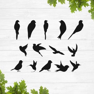 Vogels SVG bundel, vliegende vogels SVG, vogel silhouet SVG, dierlijke SVG, Sparrow SVG