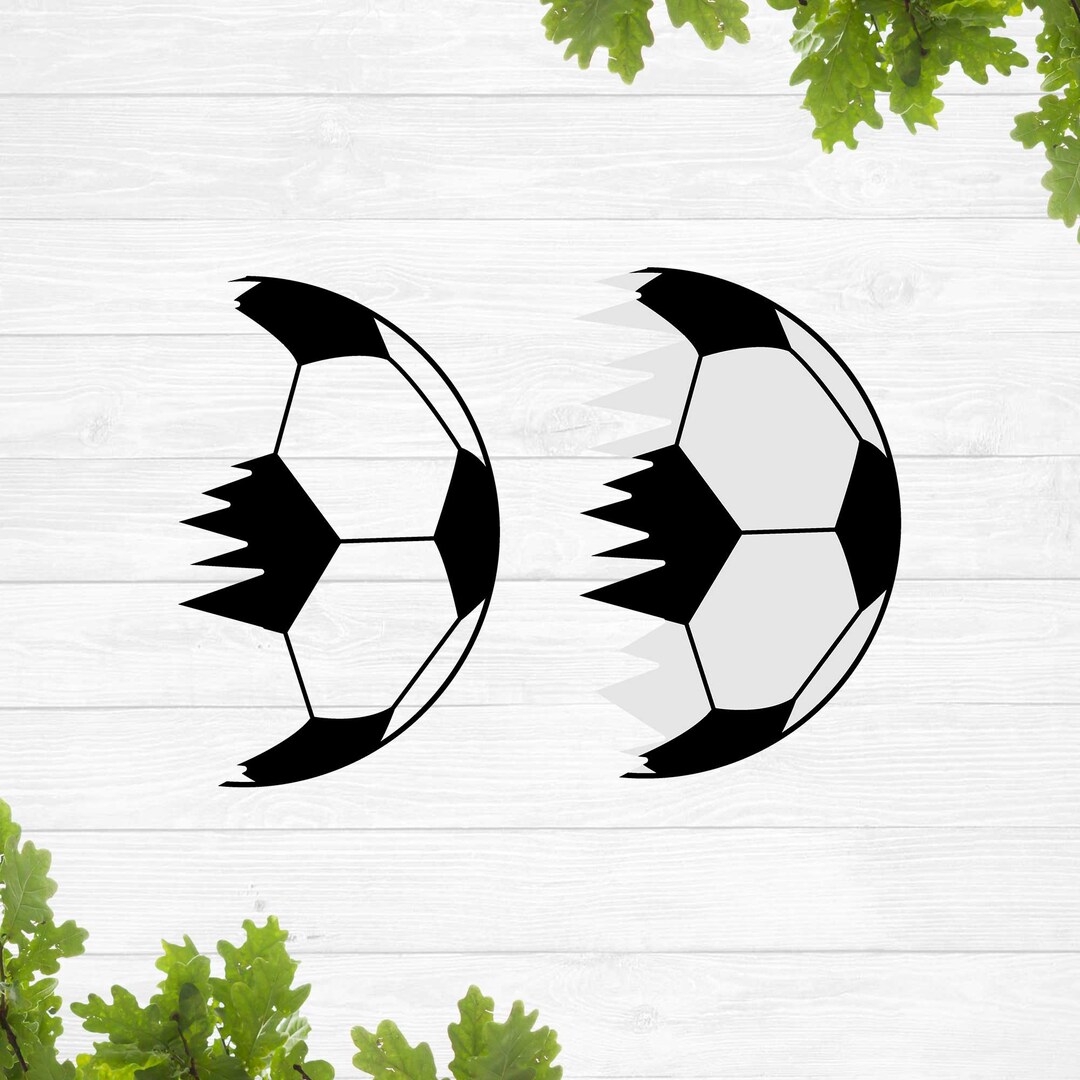 Half Soccer Ball Svg Simple Soccer Ball Svg Split Soccer Etsy