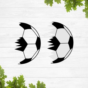 Svg de media pelota de fútbol, Svg de pelota de fútbol simple, Svg de pelota de fútbol dividida, Svg de monograma de pelota de fútbol, Svg de fútbol del día del juego