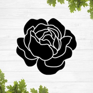 Peony svg, peony flower clipart, rose svg, rose flower vector, cricut rose template