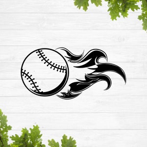 Baseball with flames svg design Baseball shirt design Flaming baseball svg image