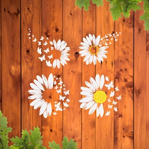 Svg de marguerites papillons, Daisy et papillon, svg Marguerite simple, svg fleur Daisy, Daisy contour svg, svg Marguerite blanche