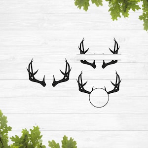Reindeer antler svg, antler monogram svg, circle monogram svg
