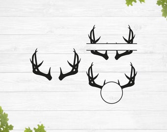 Reindeer antler svg, antler monogram svg, circle monogram svg