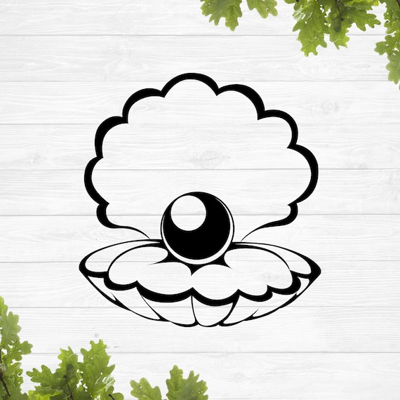 SVG, pearl svg, aka pearls svg, black pearl svg, clam shell svg,  sublimation designs download, digital download, silhouette cut files, png