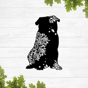 Pug svg, pug mandala svg, pug silhouette svg, dog svg