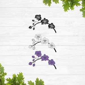 Orchid svg, Orchids flower svg, Wildflower svg, Spring flowers svg, Orchid branch svg, Layered cut files