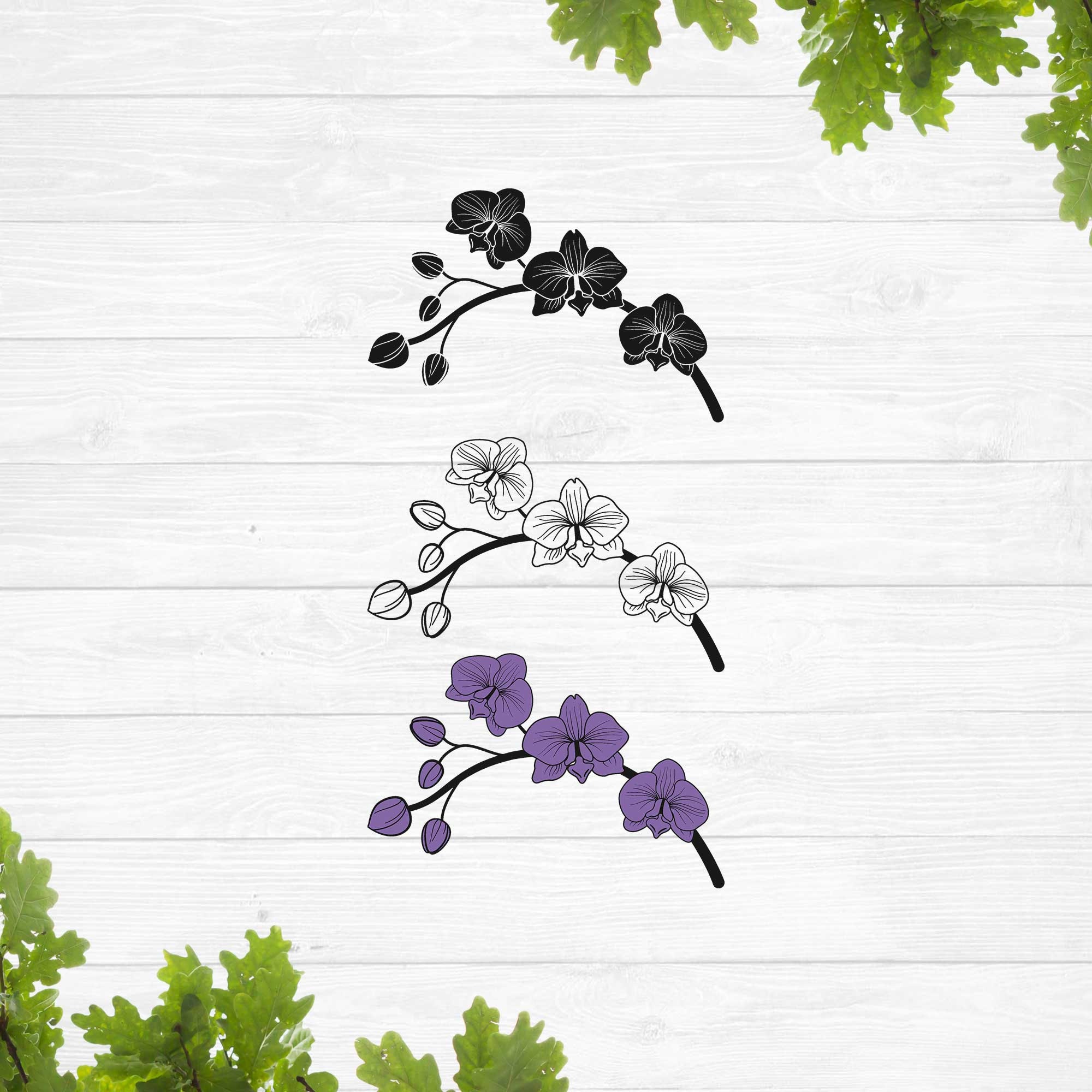 Orchid svg, Orchids flower svg, Wildflower svg, Spring flowers svg, Orchid branch svg, Layered cut files