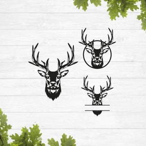 Maultierhirsch svg, Rentier Monogramm svg, Hirschkopf svg