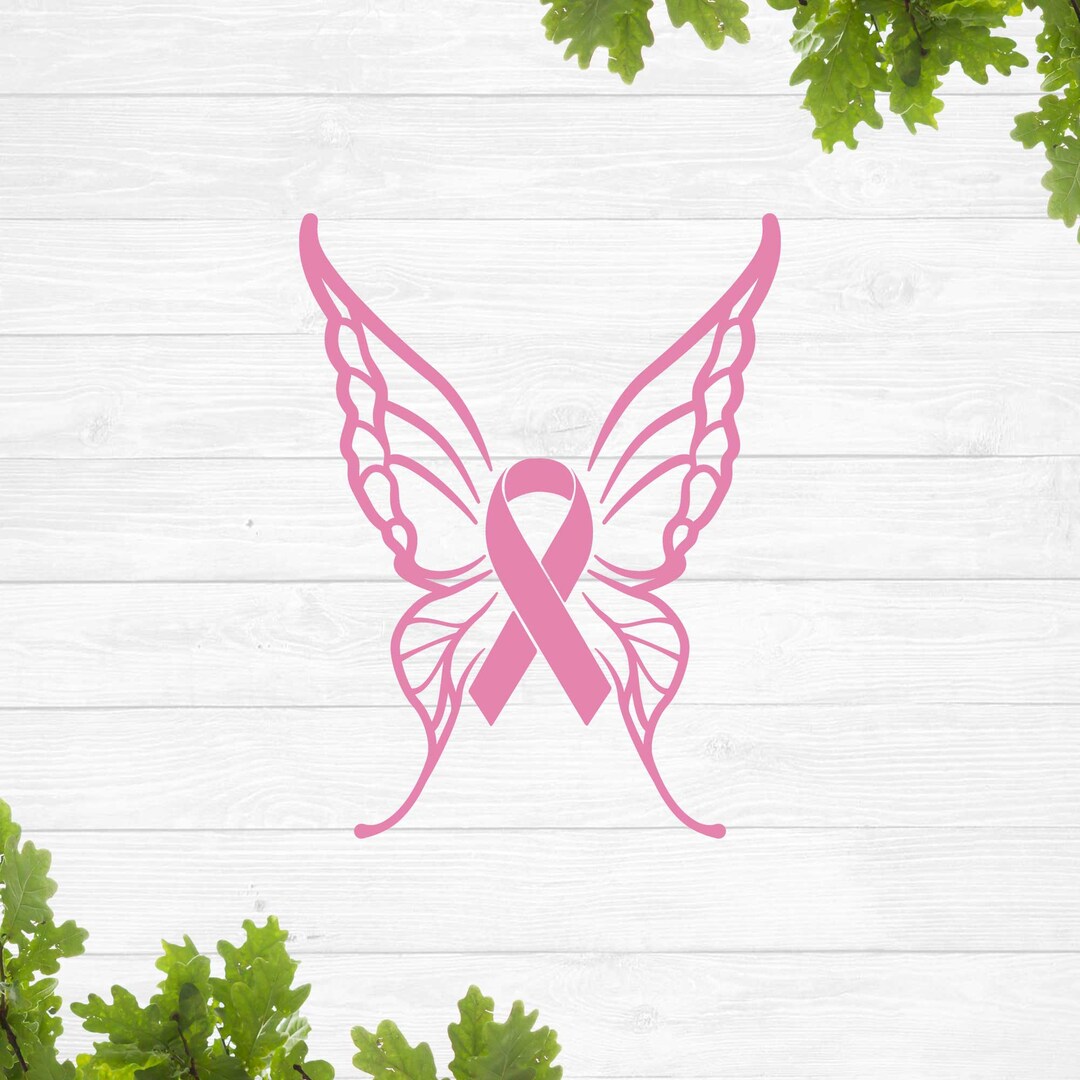 Breast Cancer Butterfly Svg, Cancer Ribbon Svg, Awareness Ribbon Svg - Etsy
