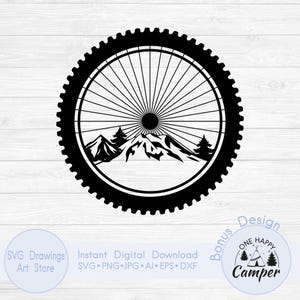 Nature dans la roue de vélo svg, svg de pneu de vélo de montagne, roue de cycle svg, svg cyclisme, svg forêt